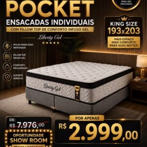 Conjunto King Size com pillow gel 2999,00 Show Room